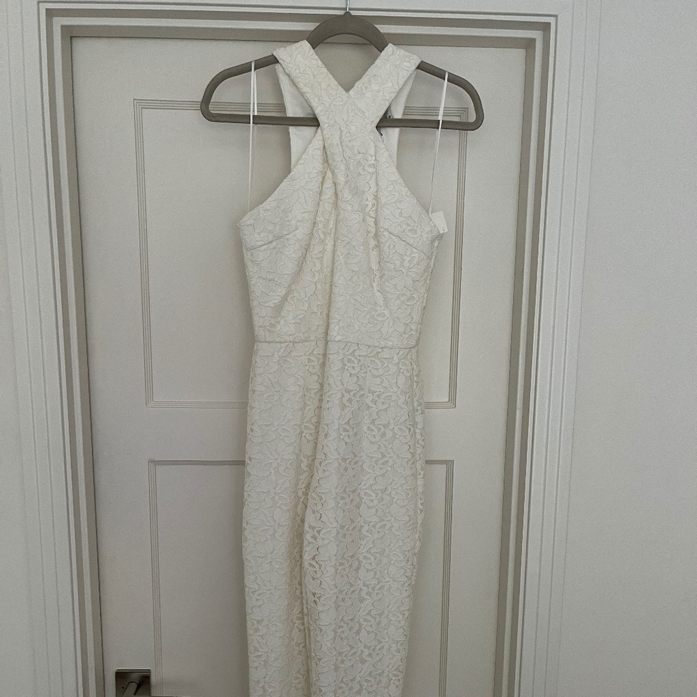 White Lace Halter Jumpsuit